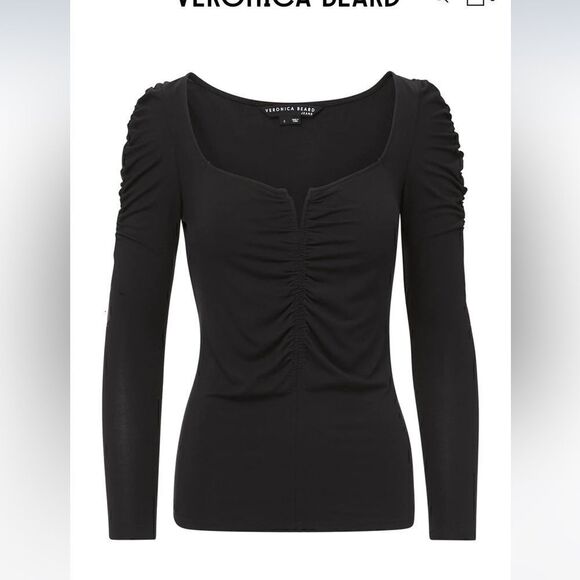 Veronica Beard PRIYANKA RUCHED TOP - Picture 4 of 12